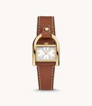 Fossil  ES5264 Harwell Silver Dial Brown Leather Strap Women's Watch - mzwatcheslk srilanka